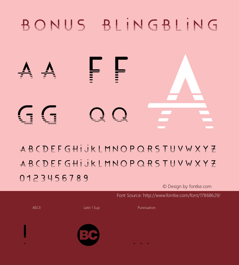 Bonus BlingBling Version 1.0 Font Sample