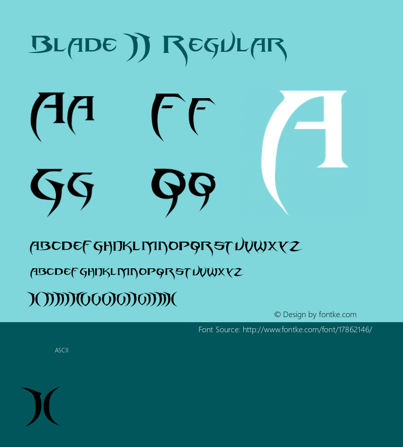Blade 2 Regular Version 1.0 Font Sample