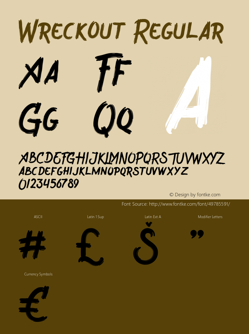 Wreckout  Font Sample