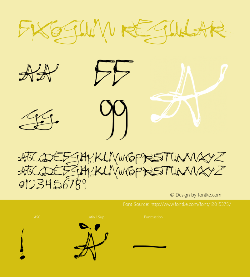 Fixogum Regular Version 1.002 2006 Font Sample