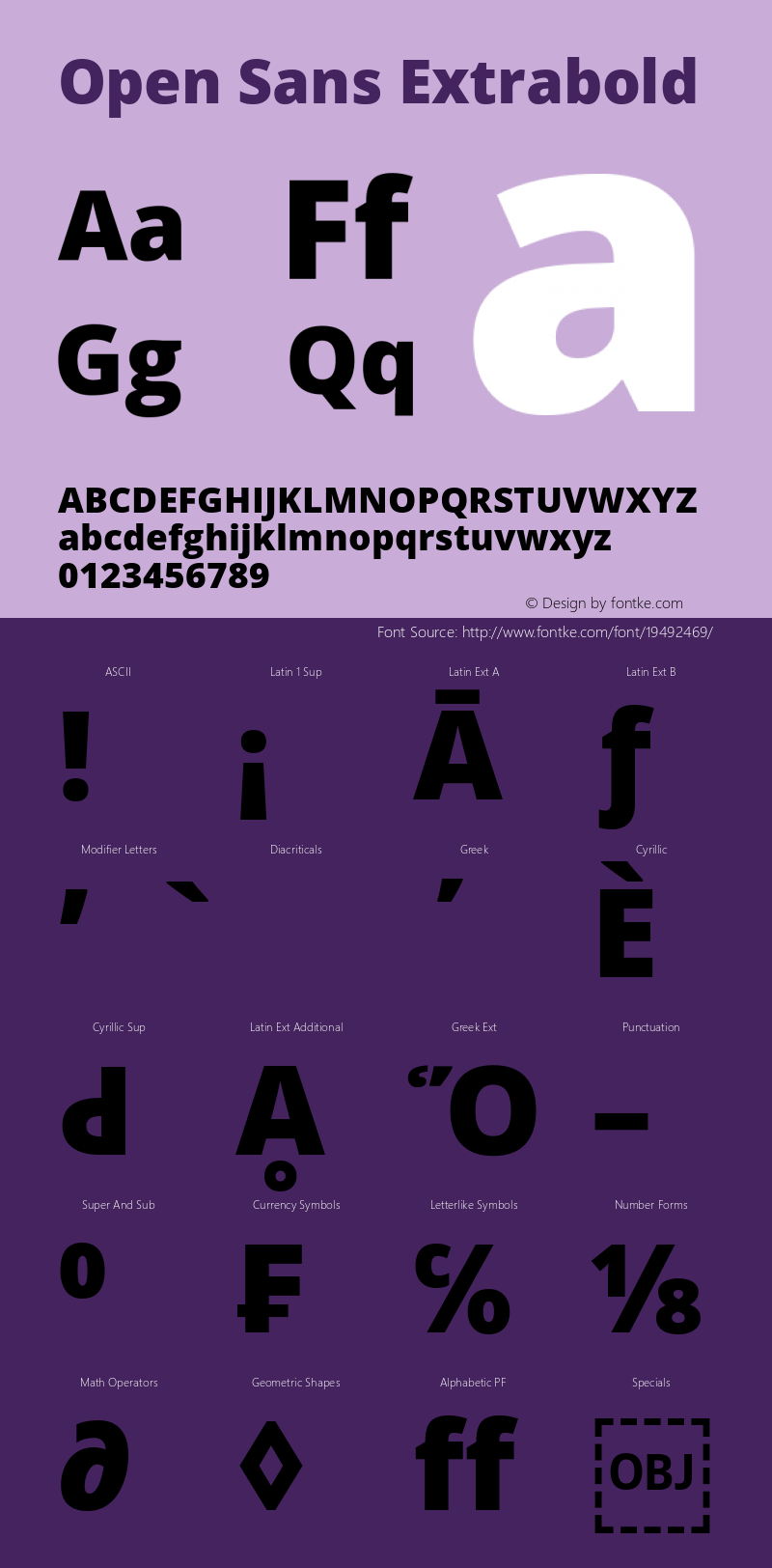 Open Sans Extrabold Regular Version 1.10 Font Sample