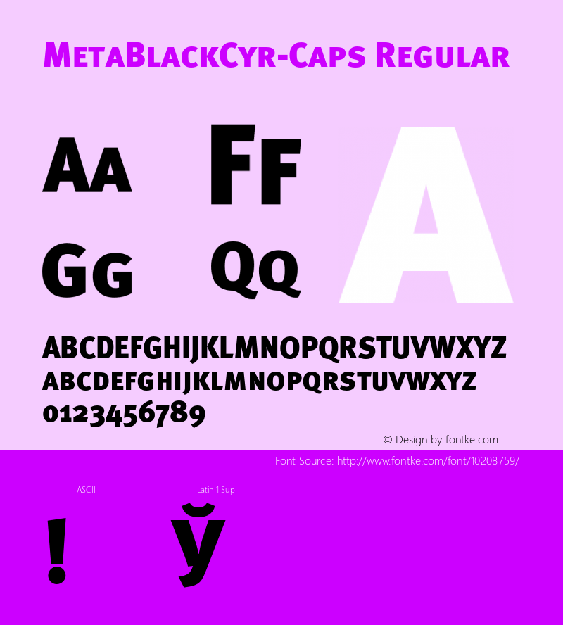 MetaBlackCyr-Caps Regular 004.301 Font Sample