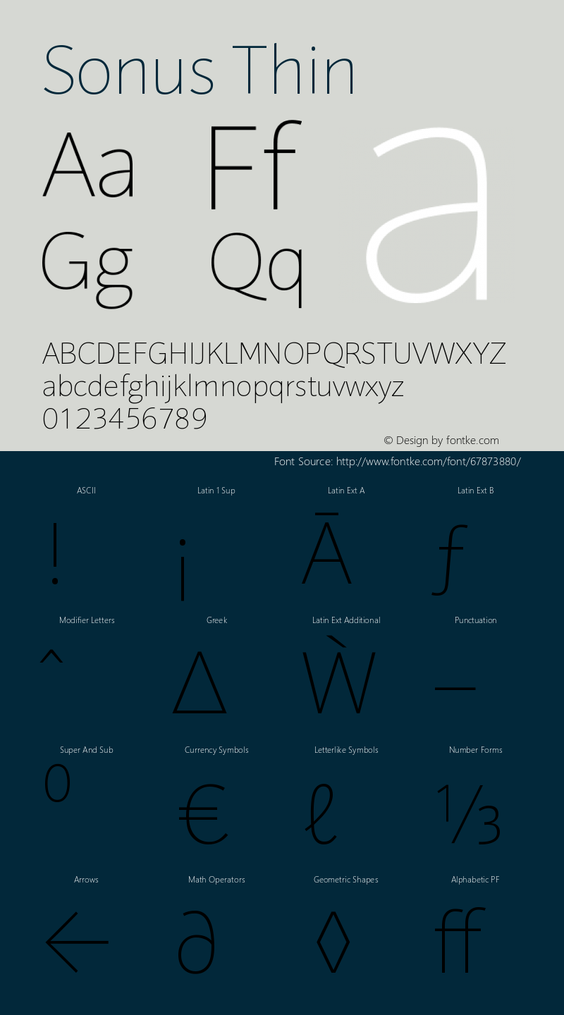 Sonus-Thin Version 0.00 Font Sample