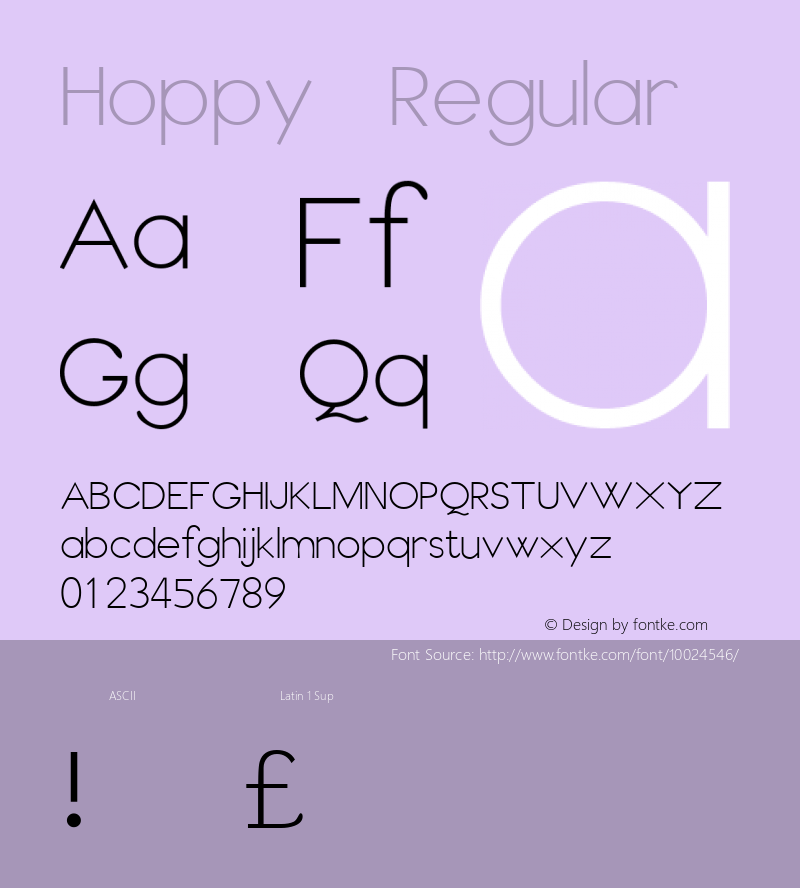 Hoppy Regular Unknown Font Sample