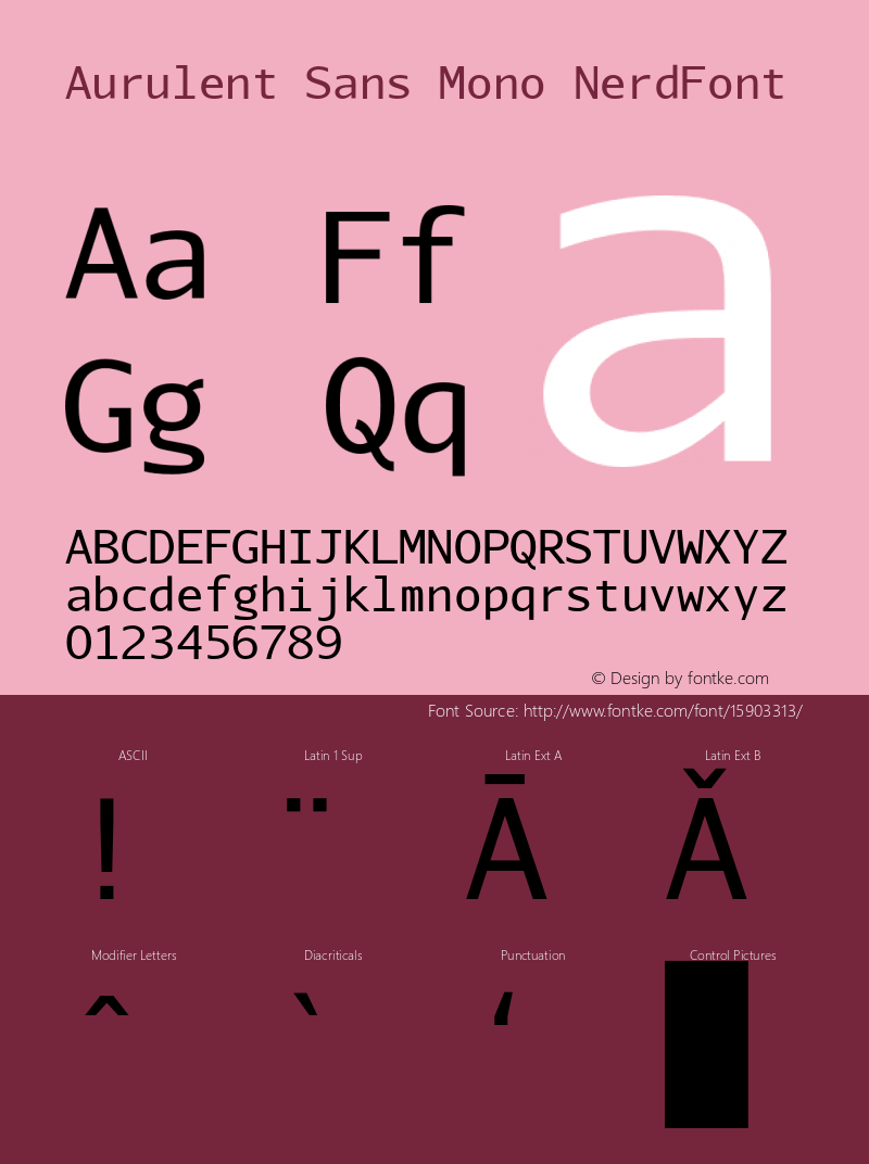 Aurulent Sans Mono NerdFont Version 2007.05.04 Font Sample