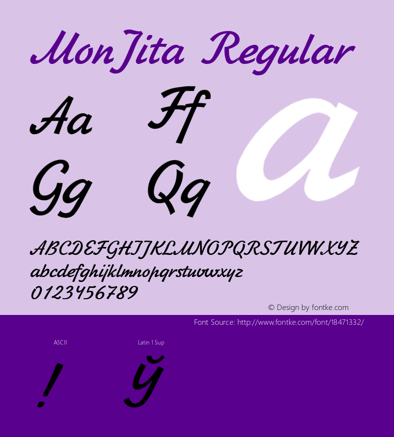 MonJita Regular Version 1.0 Font Sample