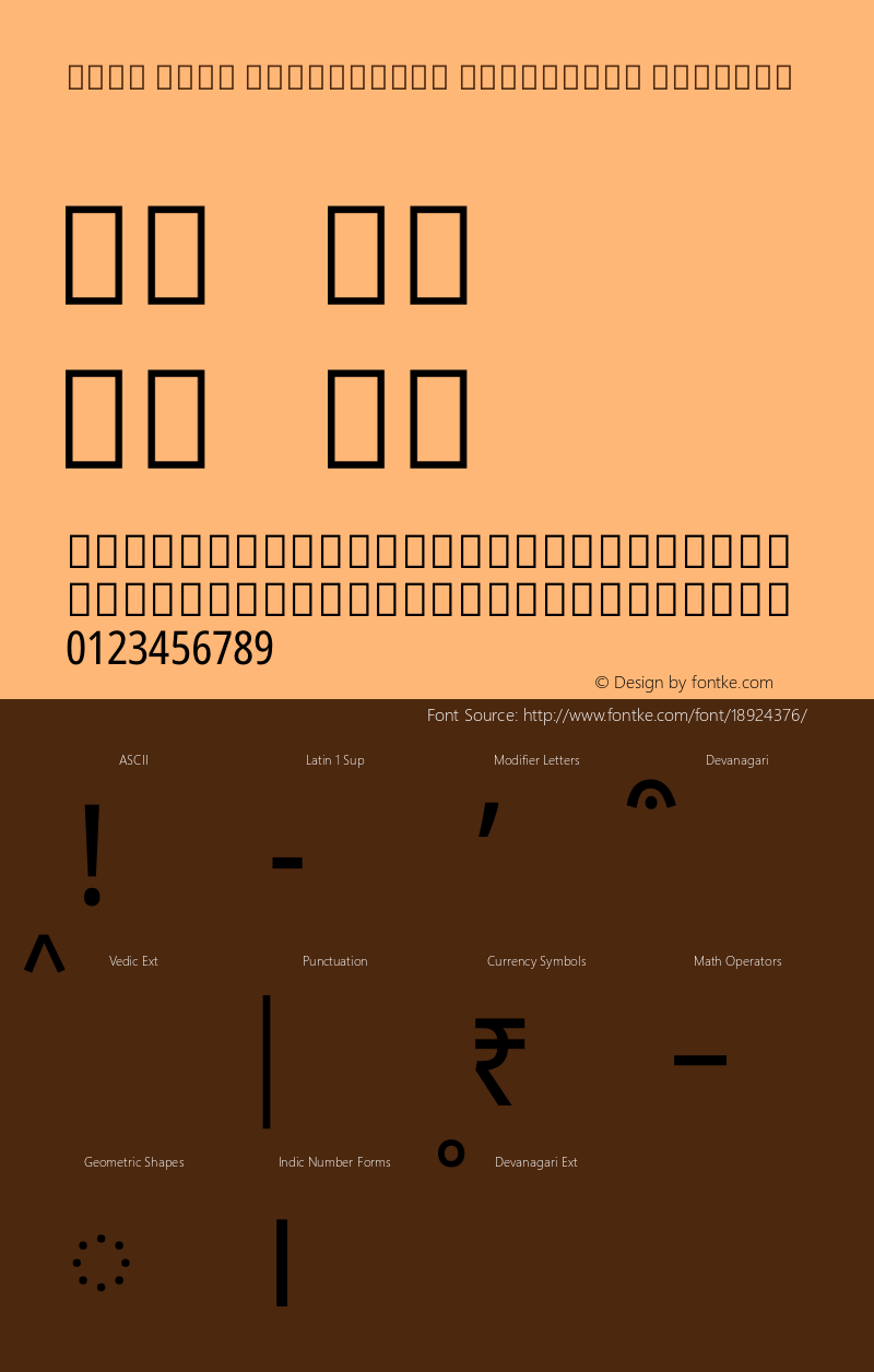 Noto Sans Devanagari Condensed Regular Version 1.901 Font Sample