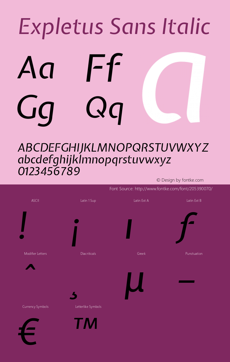 Expletus Sans Italic Version 7.500; ttfautohint (v1.8.2) -l 8 -r 50 -G 200 -x 14 -D latn -f none -a qsq -X 