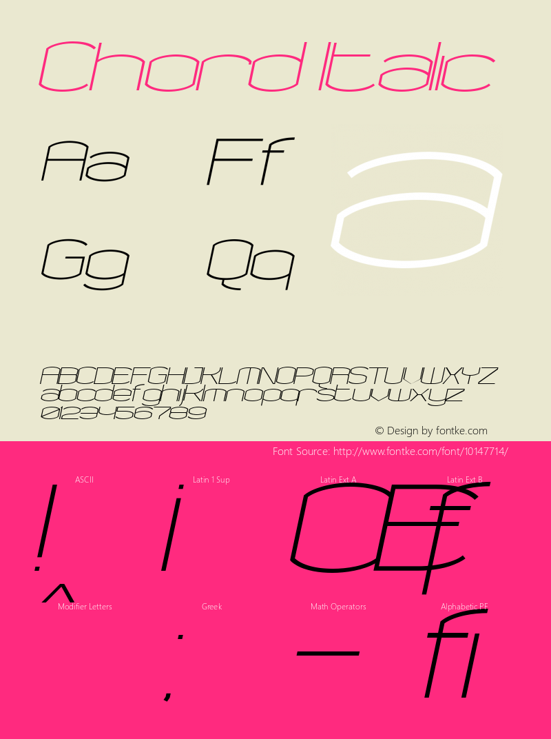 Chord Italic Version 001.000 Font Sample