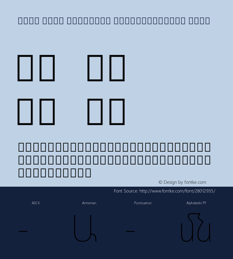 Noto Sans Armenian SemiCondensed Thin Version 2.040; ttfautohint (v1.8.2) Font Sample