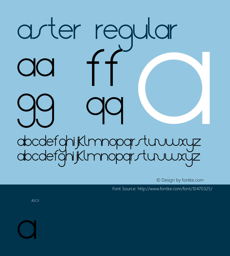 Aster Regular Version 1.001 2012 Font Sample