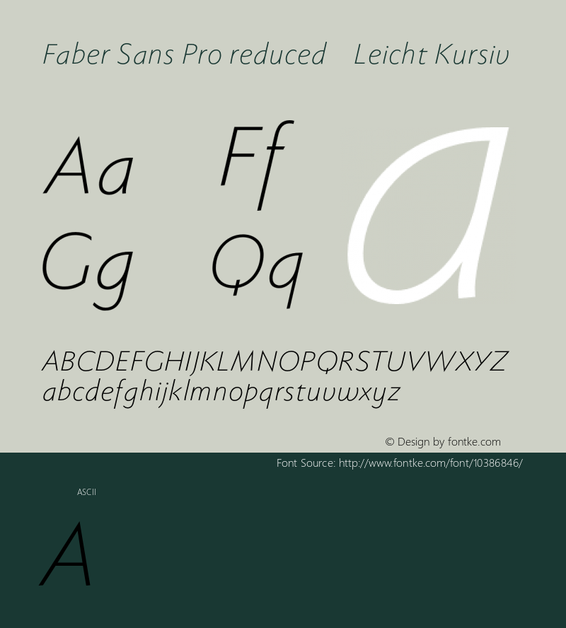 Faber Sans Pro reduced 46 Leicht Kursiv Version 4.013 Font Sample