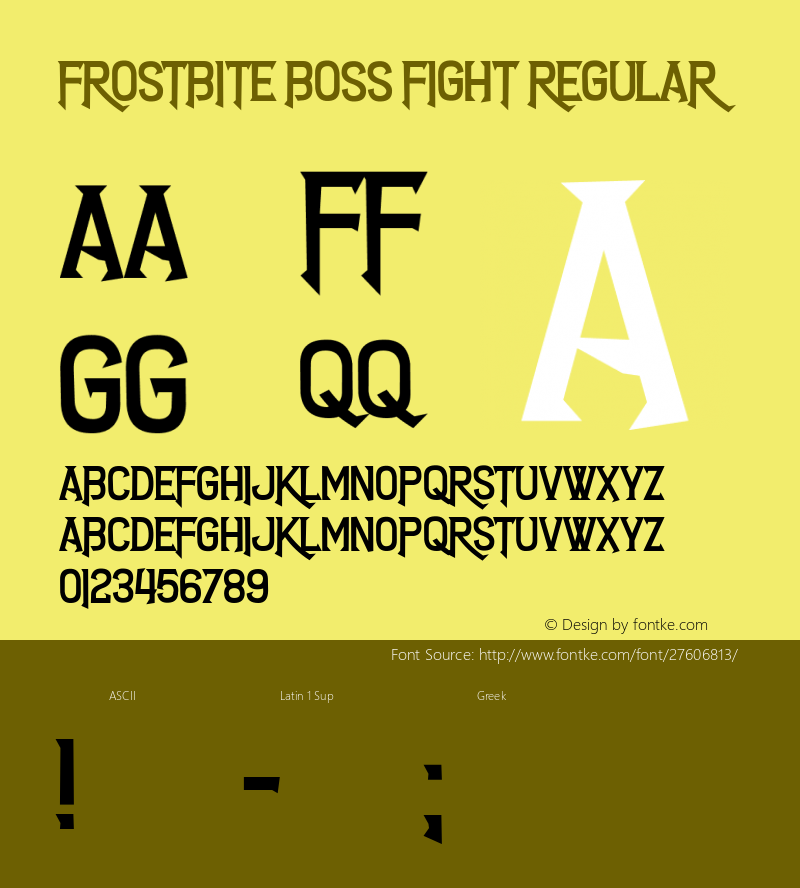 Frostbite Boss Fight Version 1.00;November 18, 2018;FontCreator 11.5.0.2427 64-bit Font Sample