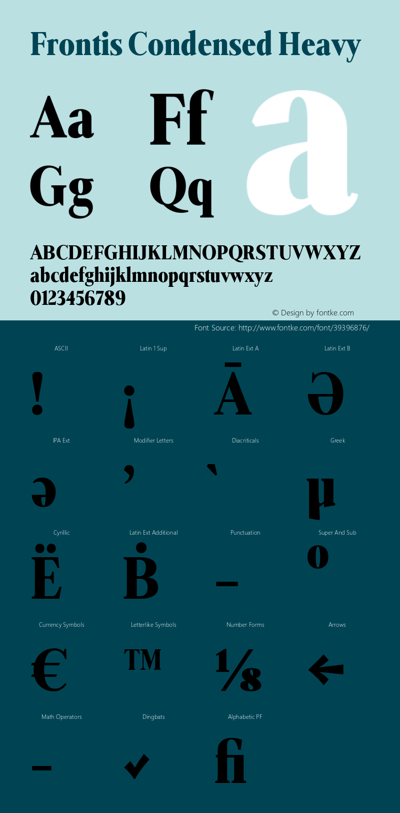 FrontisCondensed-Heavy Version 1.000 | wf-rip DC20190630 Font Sample