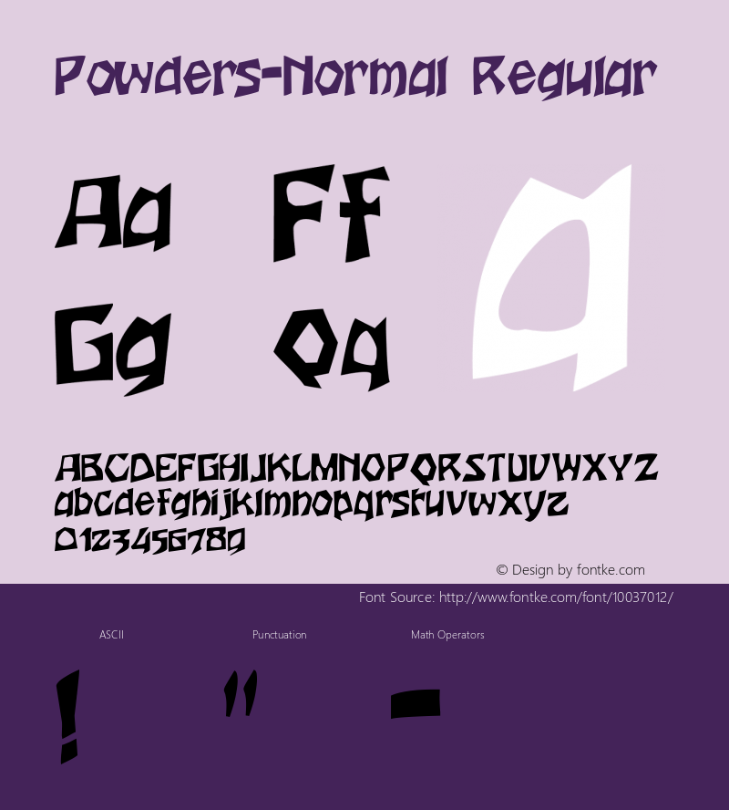 Powders-Normal Regular Converted from C:\TTFONTS\powde___.TF1 by ALLTYPE Font Sample