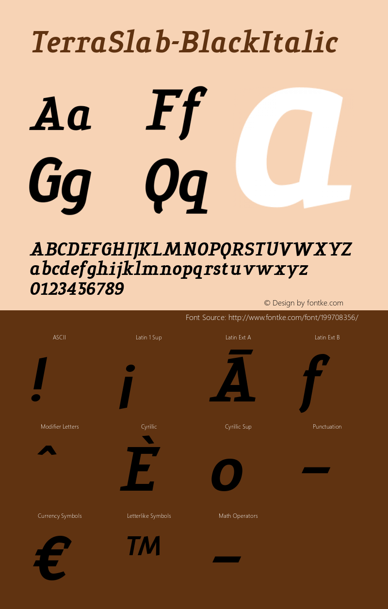 ☞TerraSlab-BlackItalic Version 1.000;PS 001.001;hotconv 1.0.38;com.myfonts.easy.konstantynov.terra-slab.black-italic.wfkit2.version.2rnh图片样张