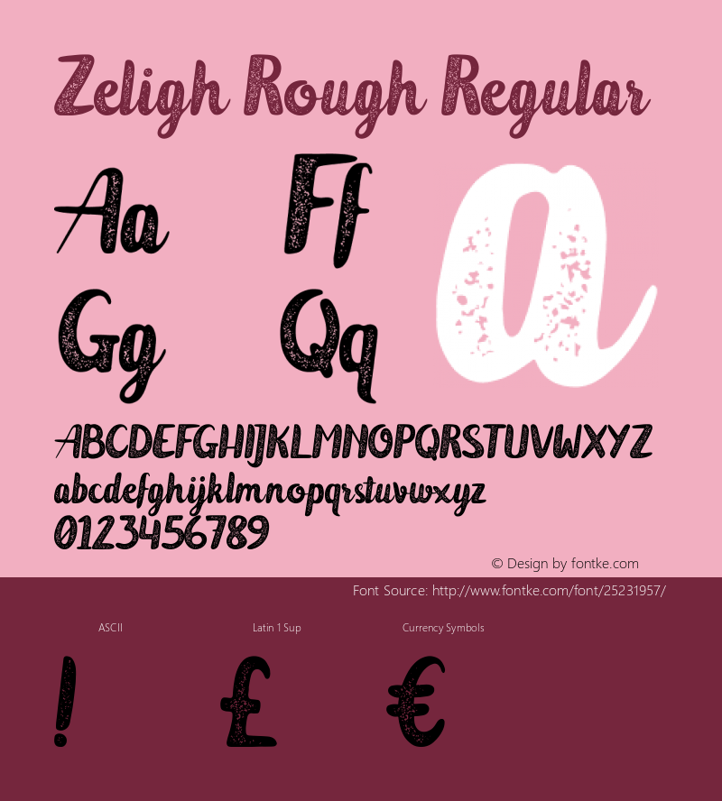 Zeligh Rough Version 1.000 Font Sample