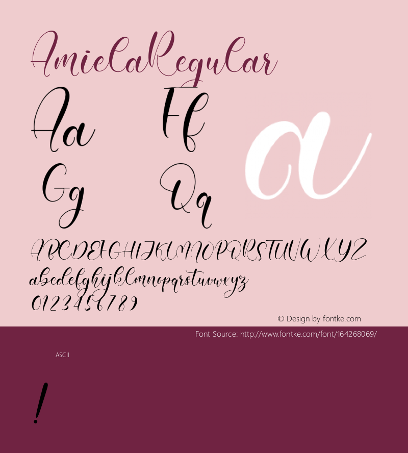 Amiela Version 1.00;July 16, 2020;FontCreator 13.0.0.2678 64-bit Font Sample
