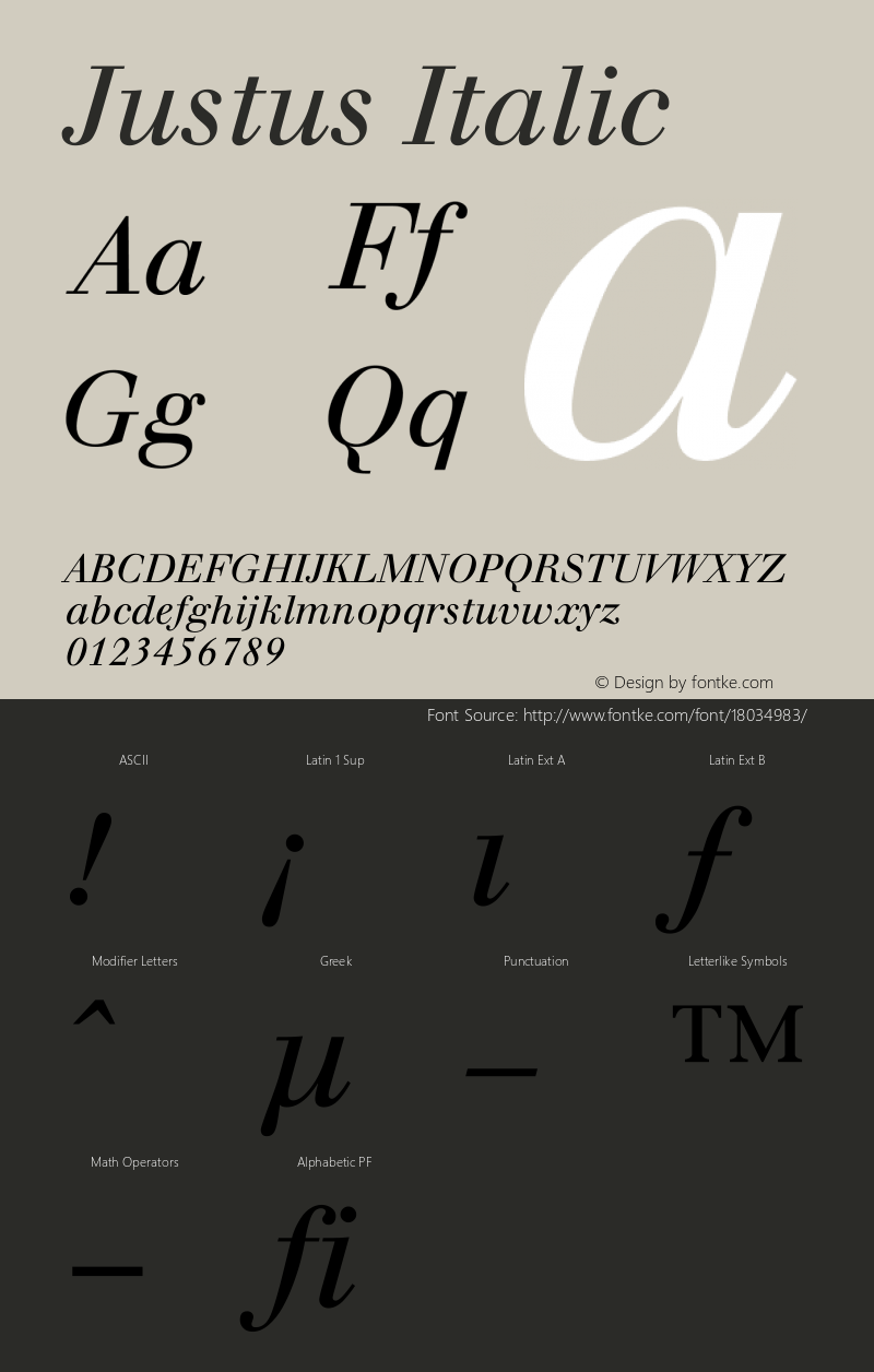 Justus Italic Version 001.001 Font Sample