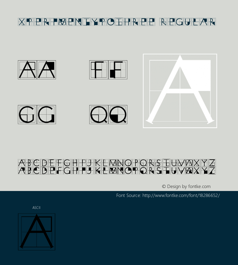 XperimentypoThree Regular 1.0 Font Sample