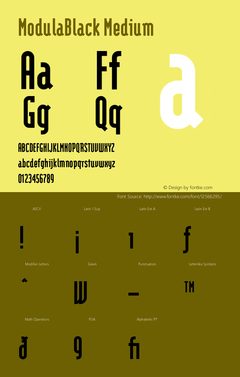 ModulaBlack Medium 001.001 Font Sample