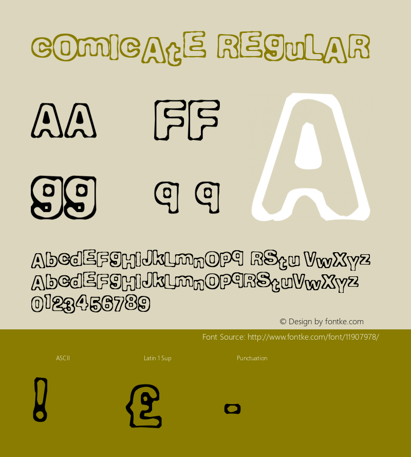 Comicate Regular .ttf Font Sample