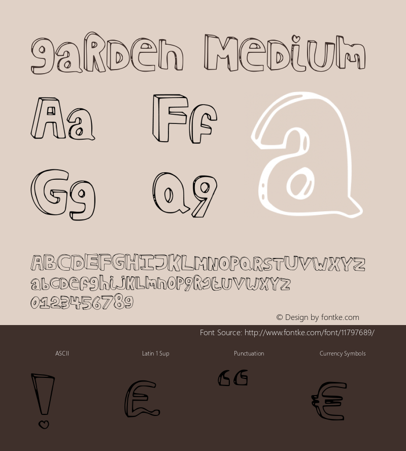 garden Medium Version 001.000 Font Sample