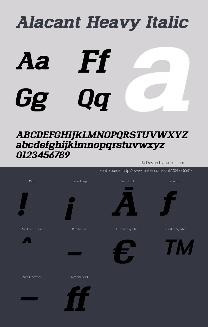 Alacant-HeavyItalic Version 1.000图片样张