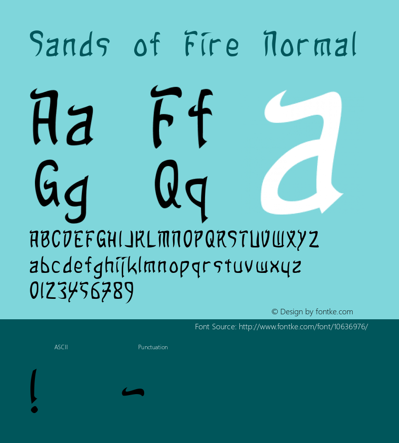 Sands of Fire Normal Version 1.0 Font Sample