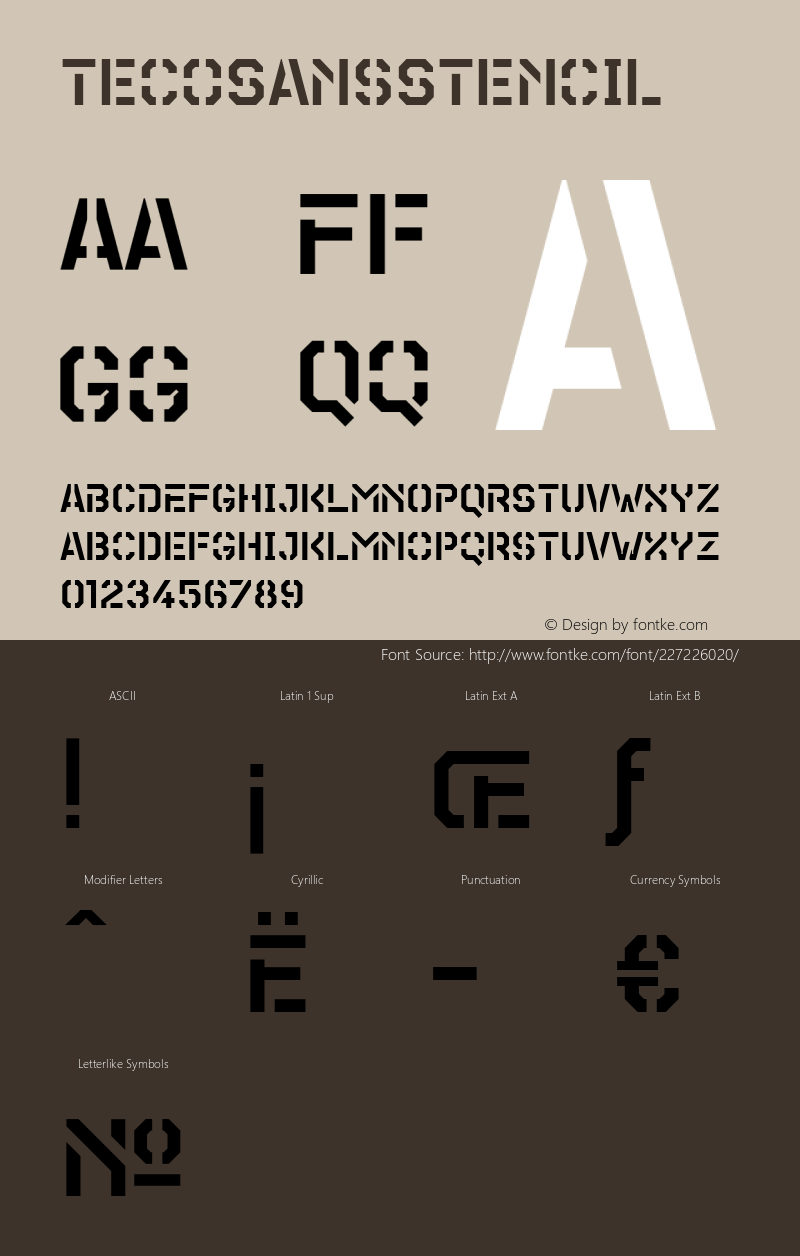 ☞TecoSansStencil 001.000;com.myfonts.easy.gaslight.tecosans-stencil.regular.wfkit2.version.3Pz8图片样张