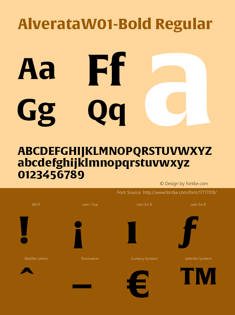 AlverataW01-Bold Regular Version 1.10 Font Sample