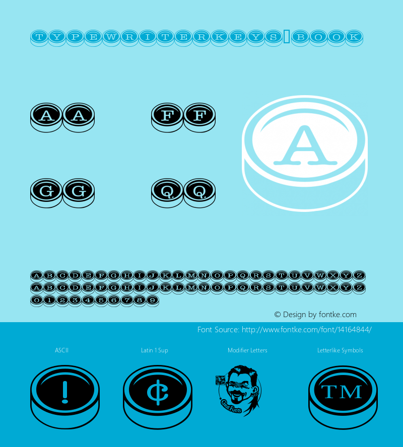 TypewriterKeys Book Version Macromedia Fontograp Font Sample