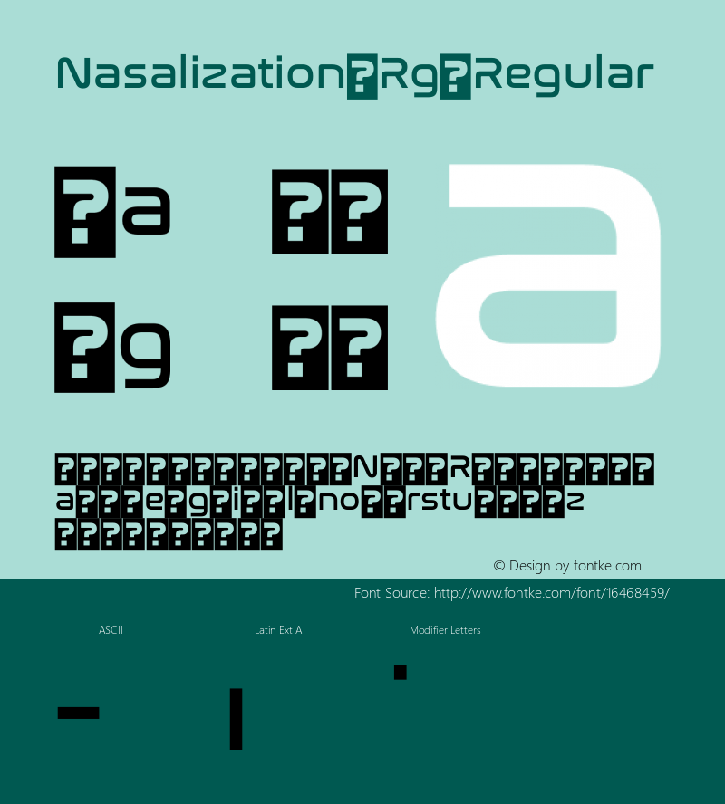 Nasalization Rg Regular Version 5.000 Font Sample