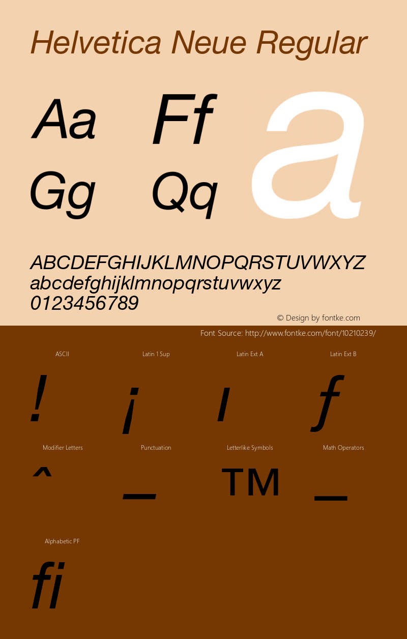 Helvetica Neue Regular 001.101 Font Sample
