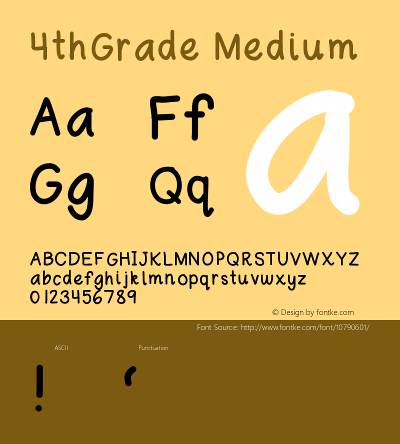 4thGrade Medium Version 001.000 Font Sample