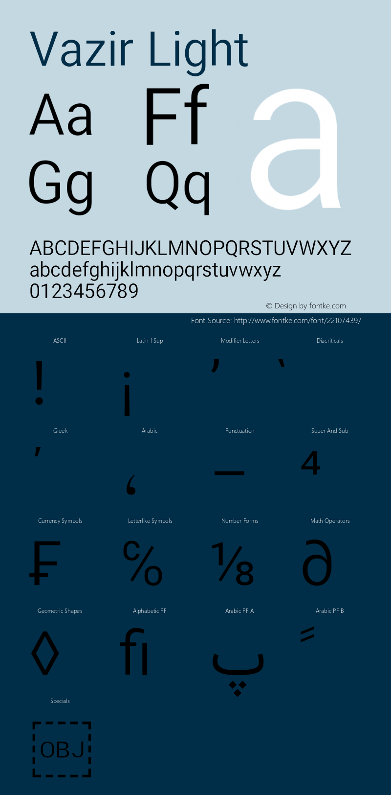 Vazir Light Version 10.0.1 Font Sample