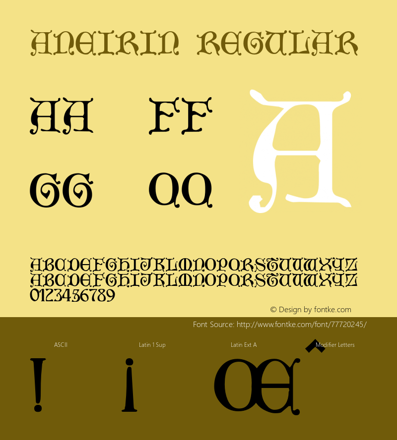 Aneirin Version 1.000 Font Sample