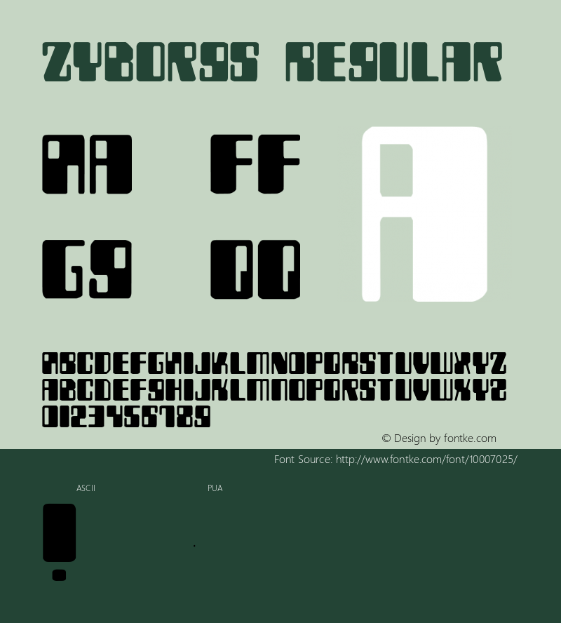 Zyborgs Regular 1 Font Sample