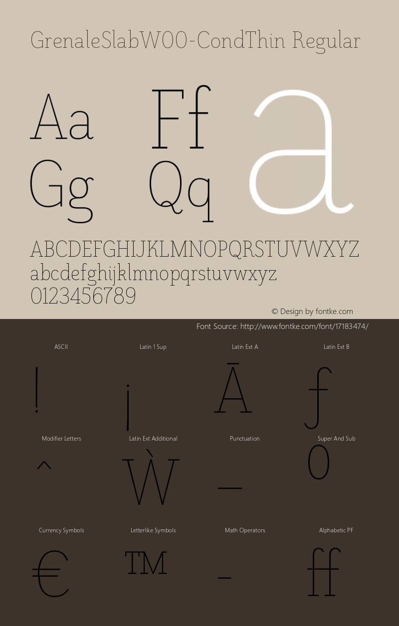 GrenaleSlabW00-CondThin Regular Version 1.00 Font Sample