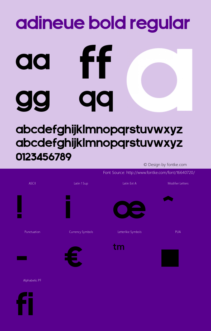 adiNeue Bold Regular Version 1.158 Font Sample