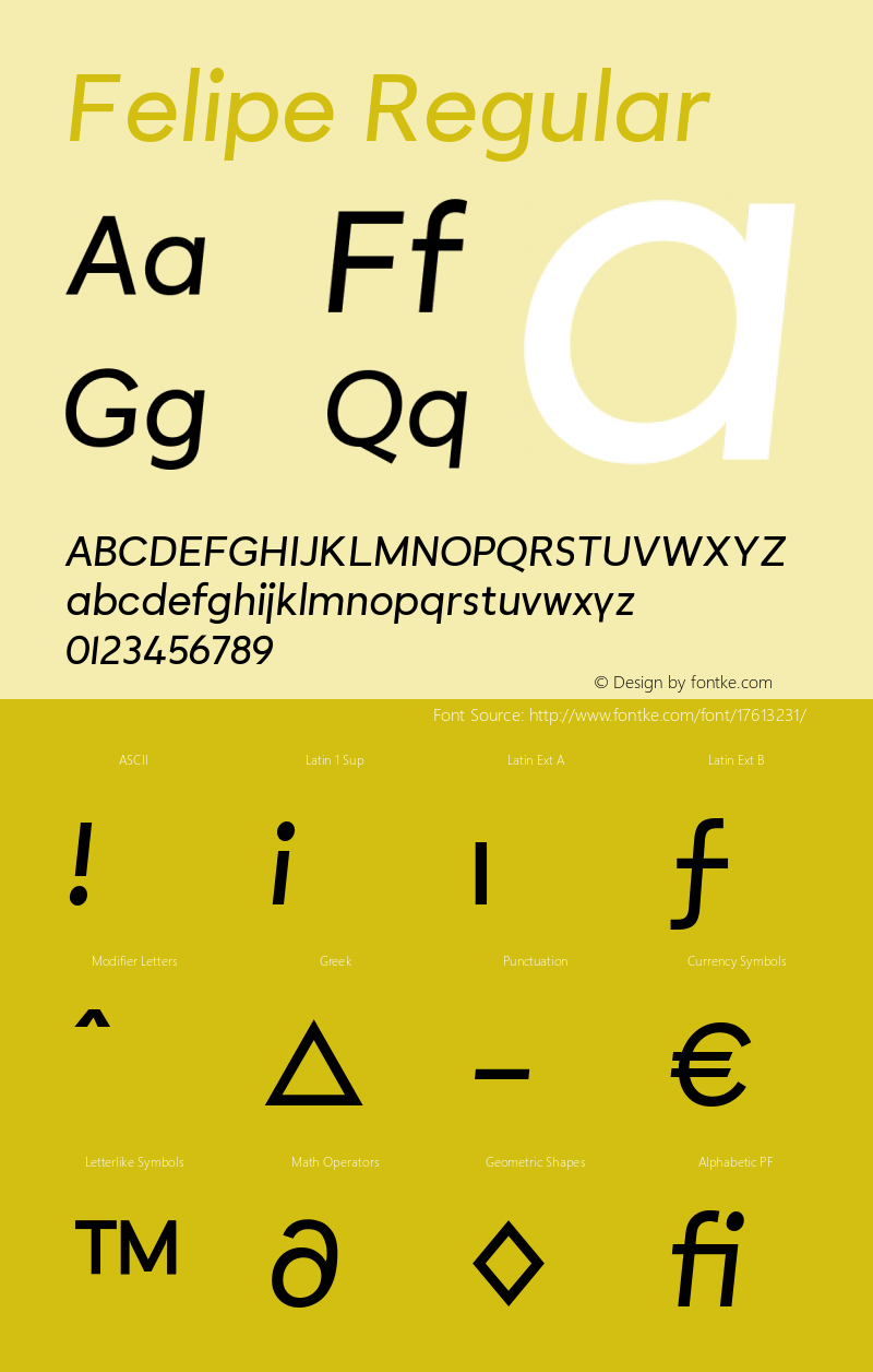 Felipe Regular Version 1.000 Font Sample