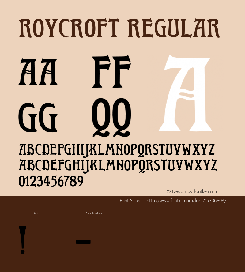 Roycroft Regular 1.000 Font Sample