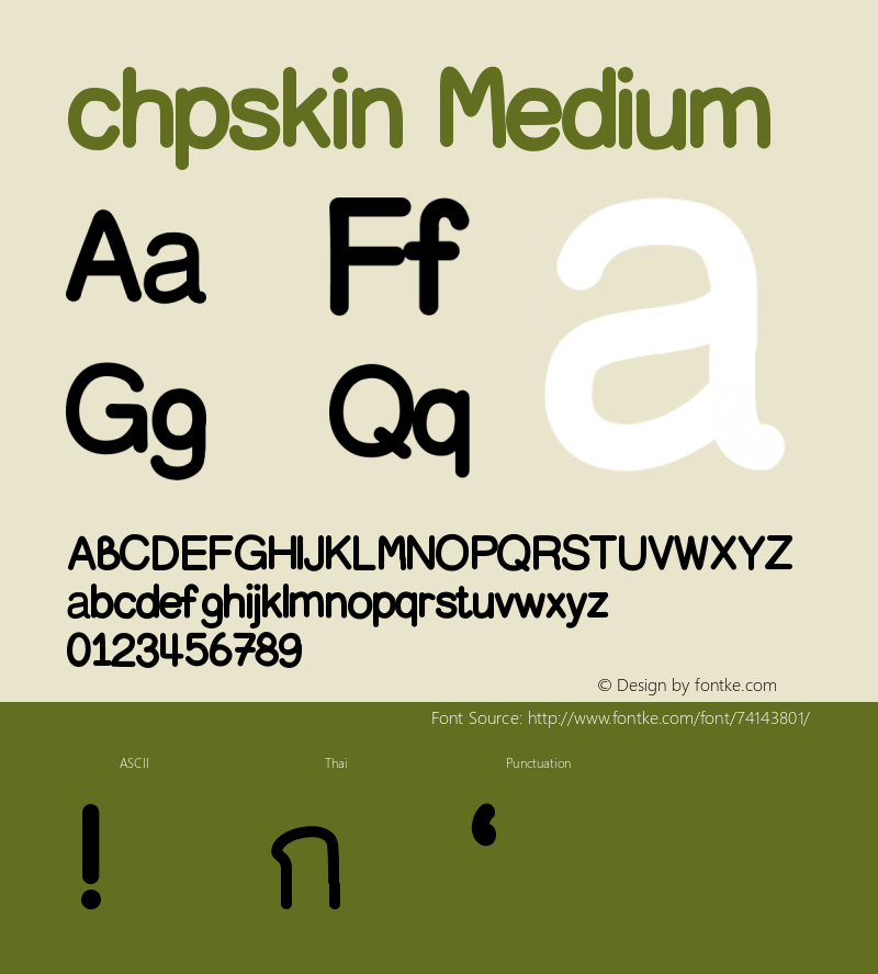 chpskin Version 001.000 Font Sample