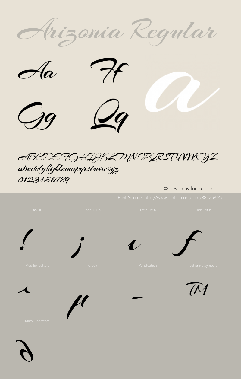 Arizonia W05 ROB Version 4.10 Font Sample