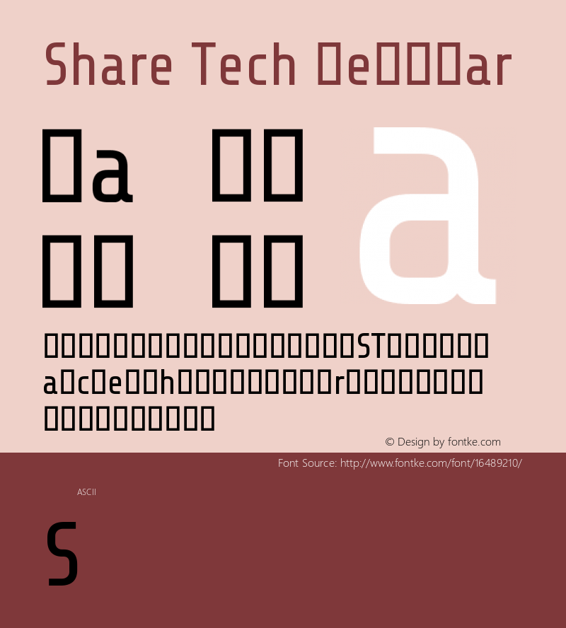 Share Tech Regular Version 1.002 Font Sample