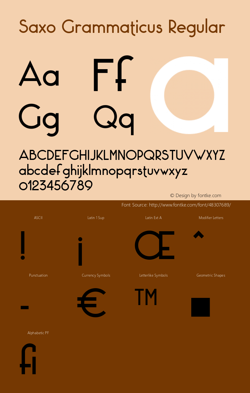 Saxo Grammaticus Regular Version 1.002;Fontself Maker 3.4.0 Font Sample