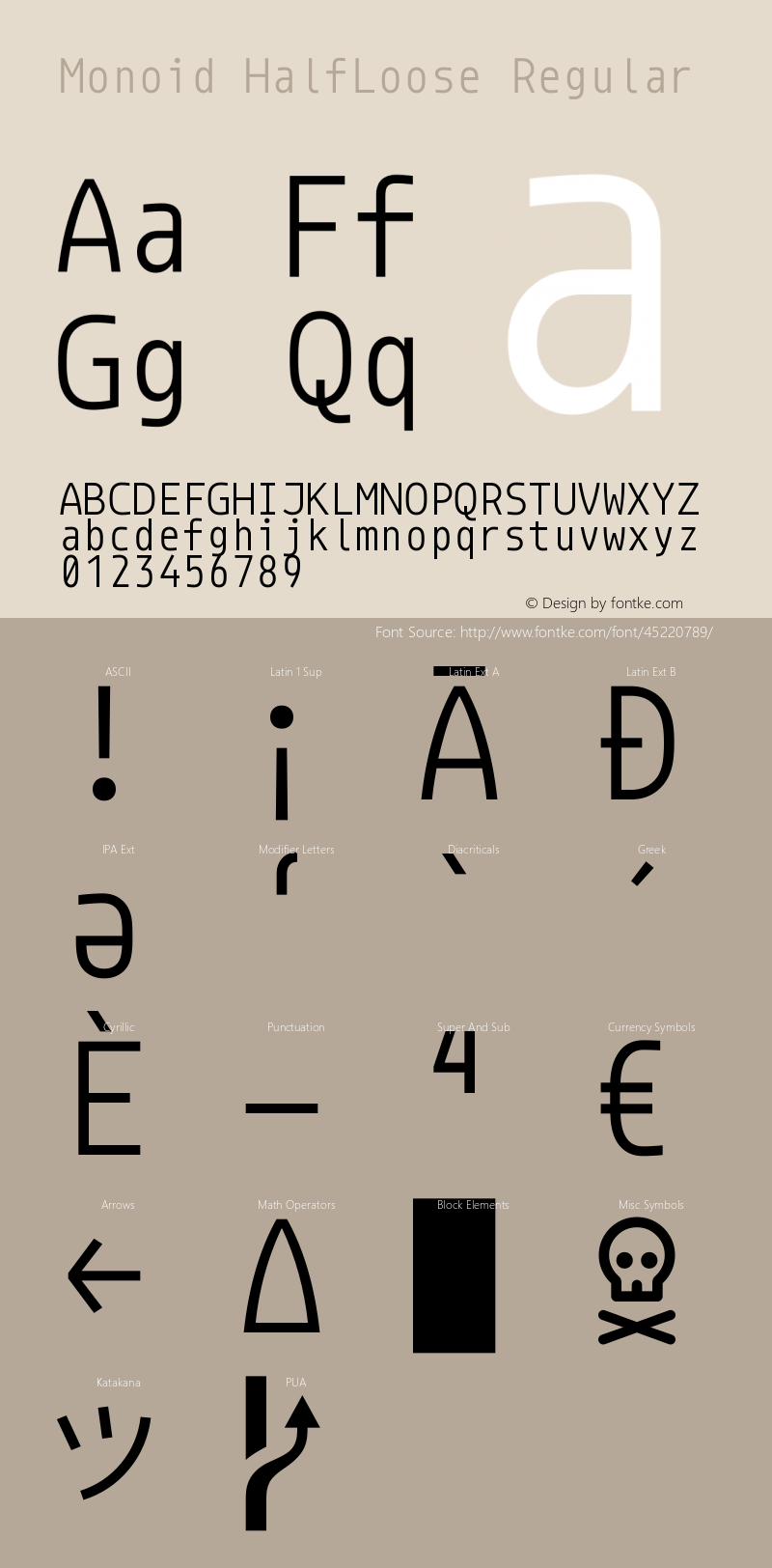 Monoid HalfLoose Regular Version 0.61 Font Sample