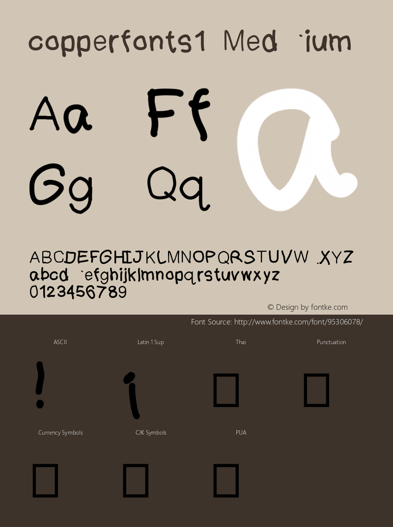 copperfonts1 Version 001.000 Font Sample