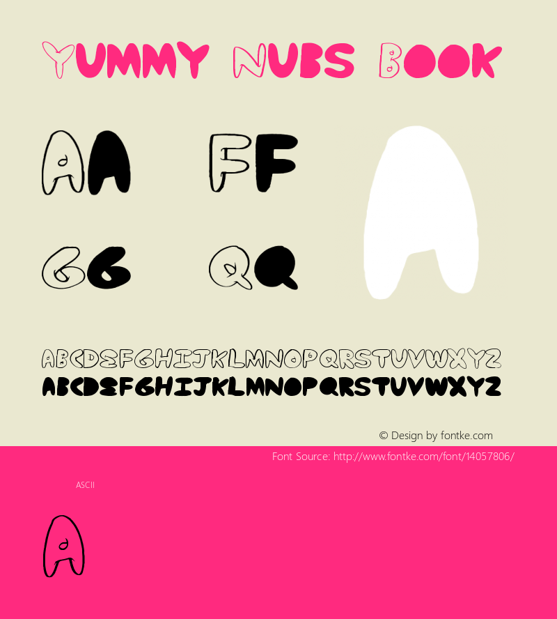 Yummy Nubs Book Version 1.00 February 14, 20 Font Sample