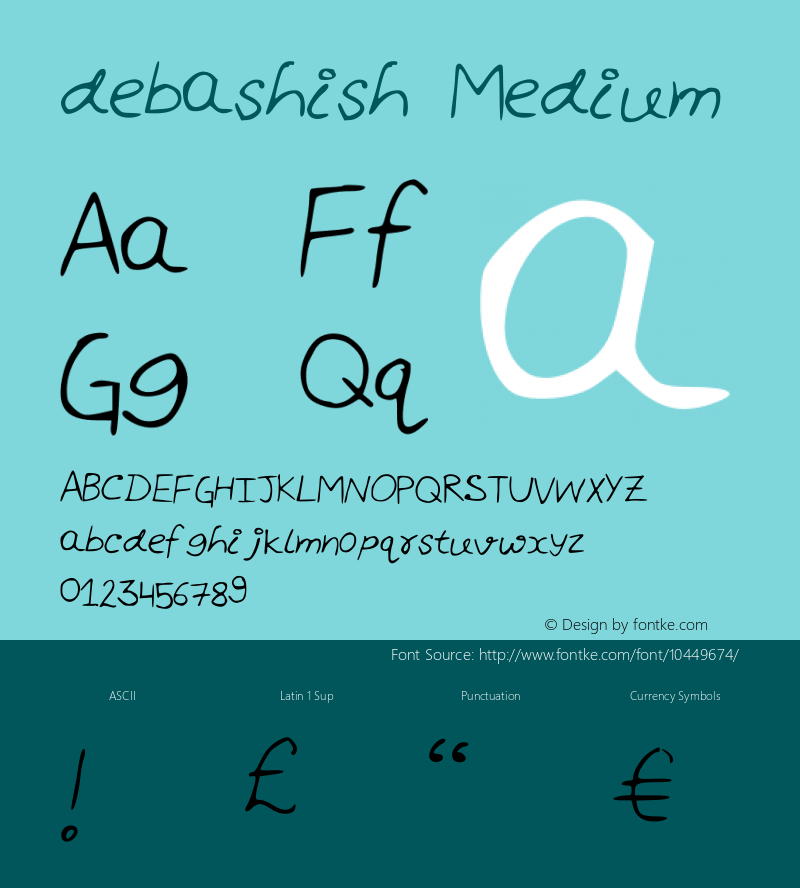 debashish Medium Version 001.000 Font Sample